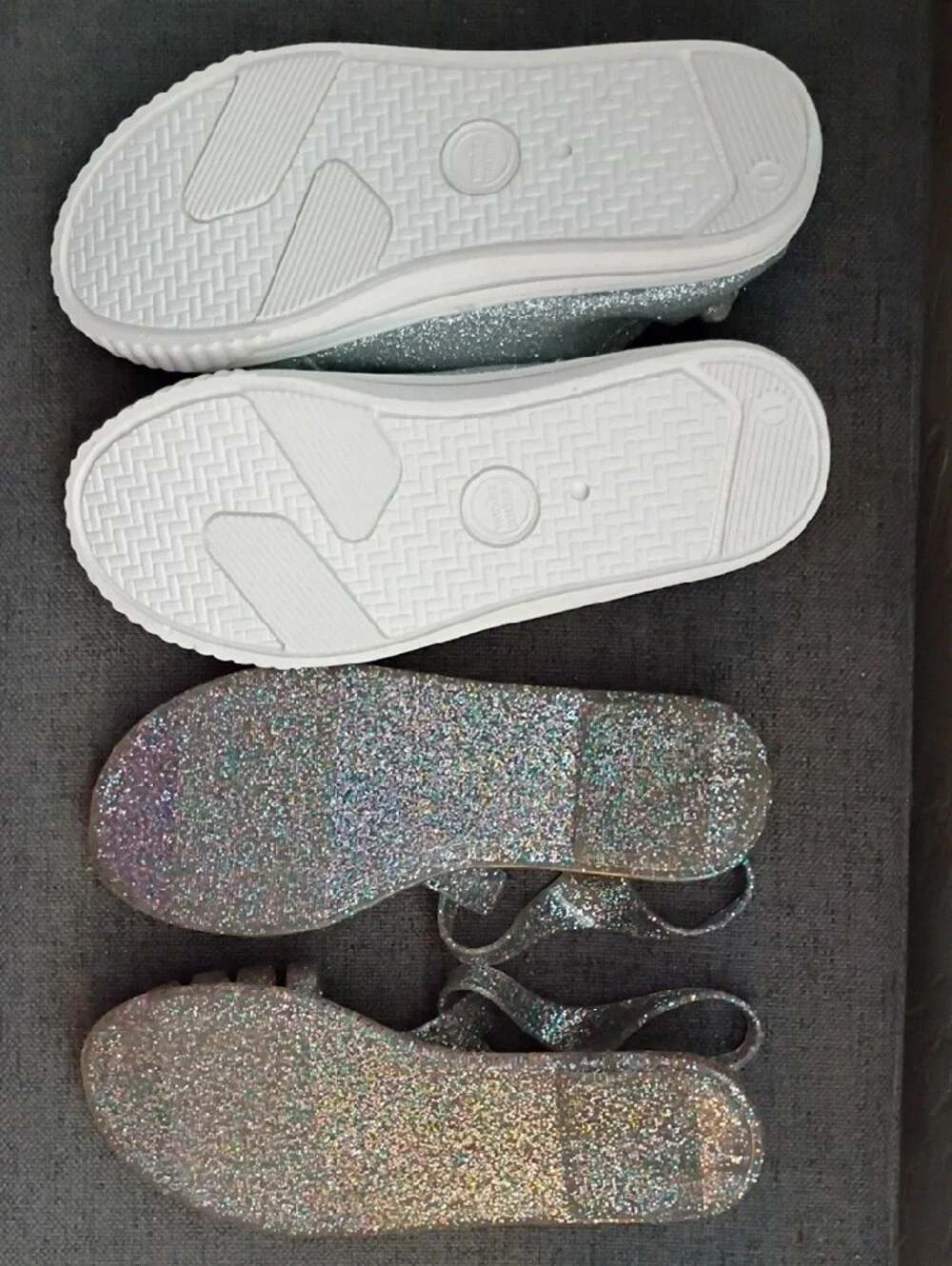 Kids Silver Glitter Sneakers by